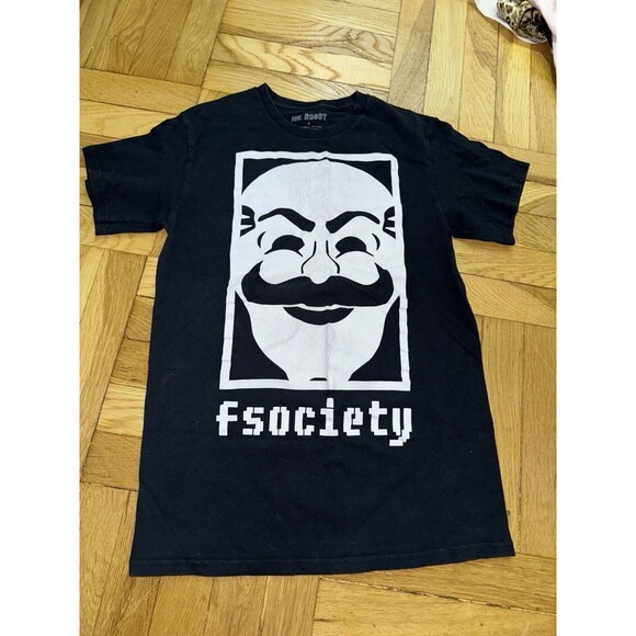 Gildan Other - NBC Universal Mr Robot Black  fsociety Mens Graphic T Shirt Size Small Print